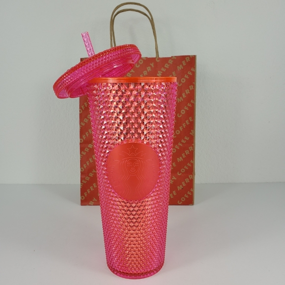 Starbucks Holiday Neon Pink Iridescent Cold Cup - Picture 5 of 8